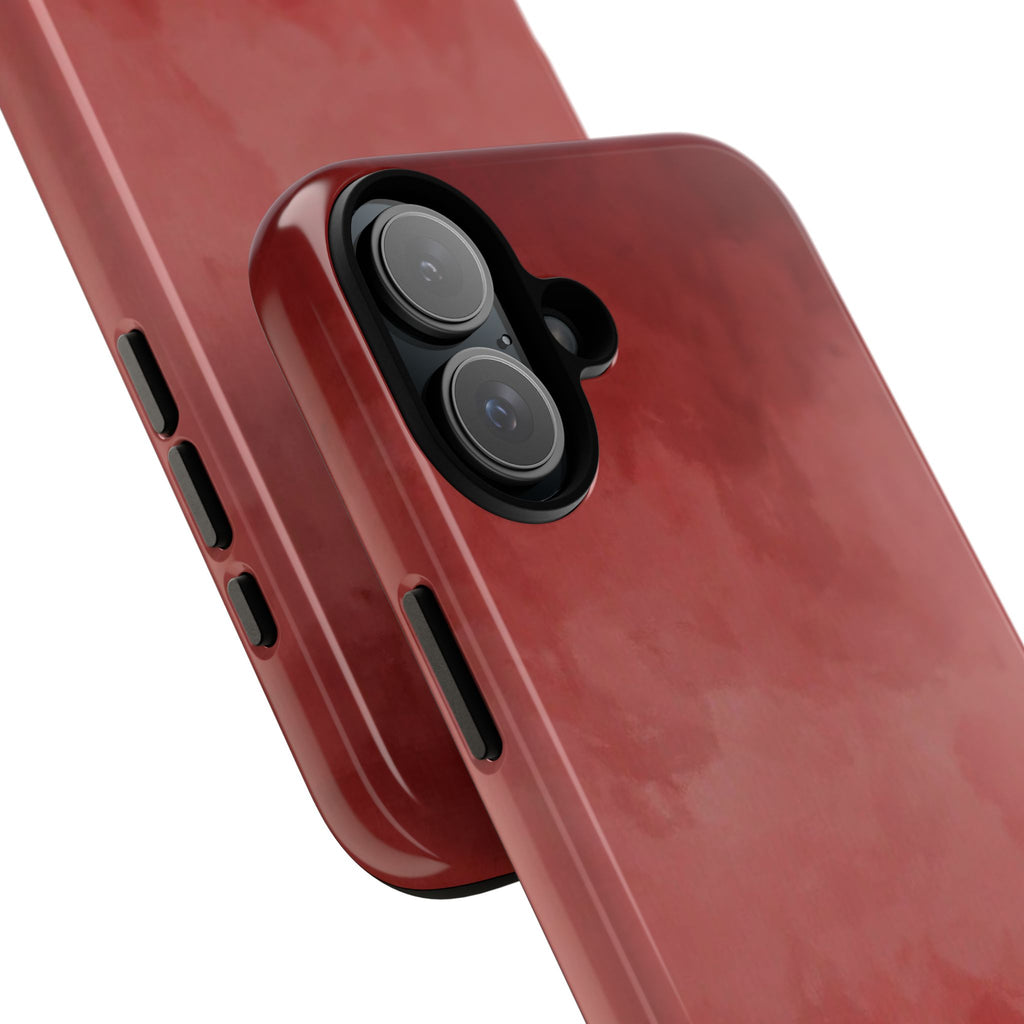 Red Watercolor Tough Phone Case — Durable Protective iPhone Cover