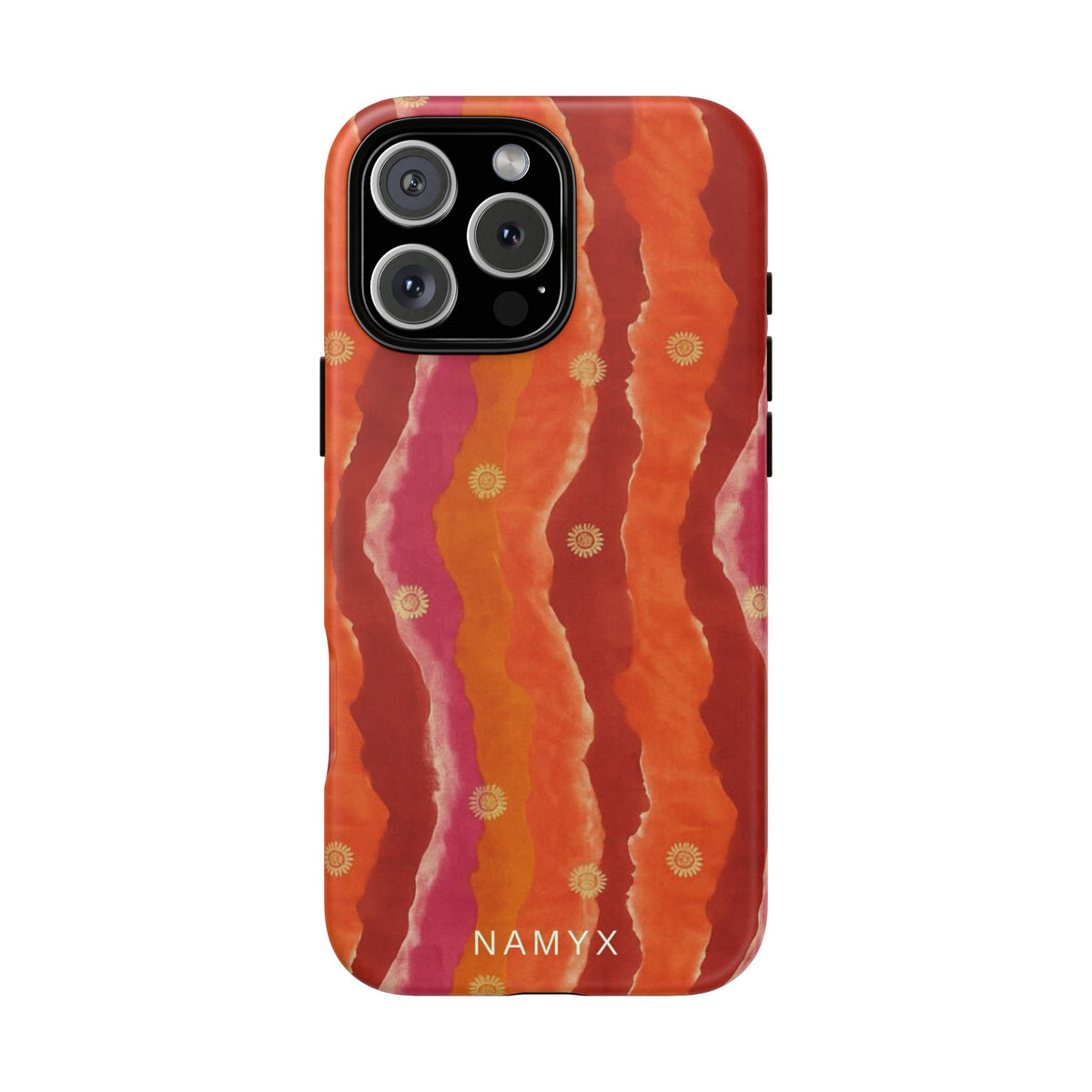 Abstract Red Waves Phone Case — Bold Orange & Pink Protective Tough Case