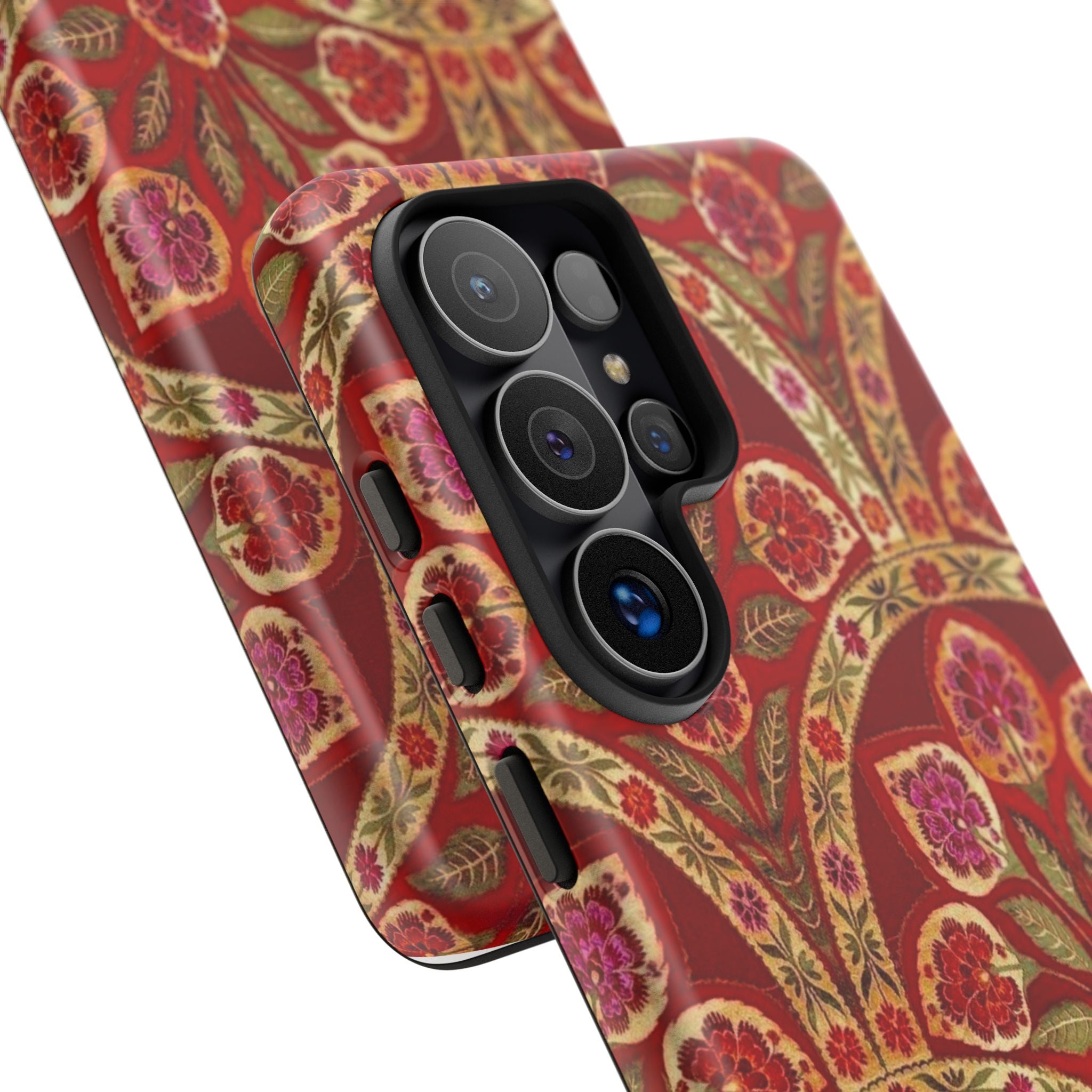 Floral Paisley Tough Phone Case — Red Gold Vintage Pattern