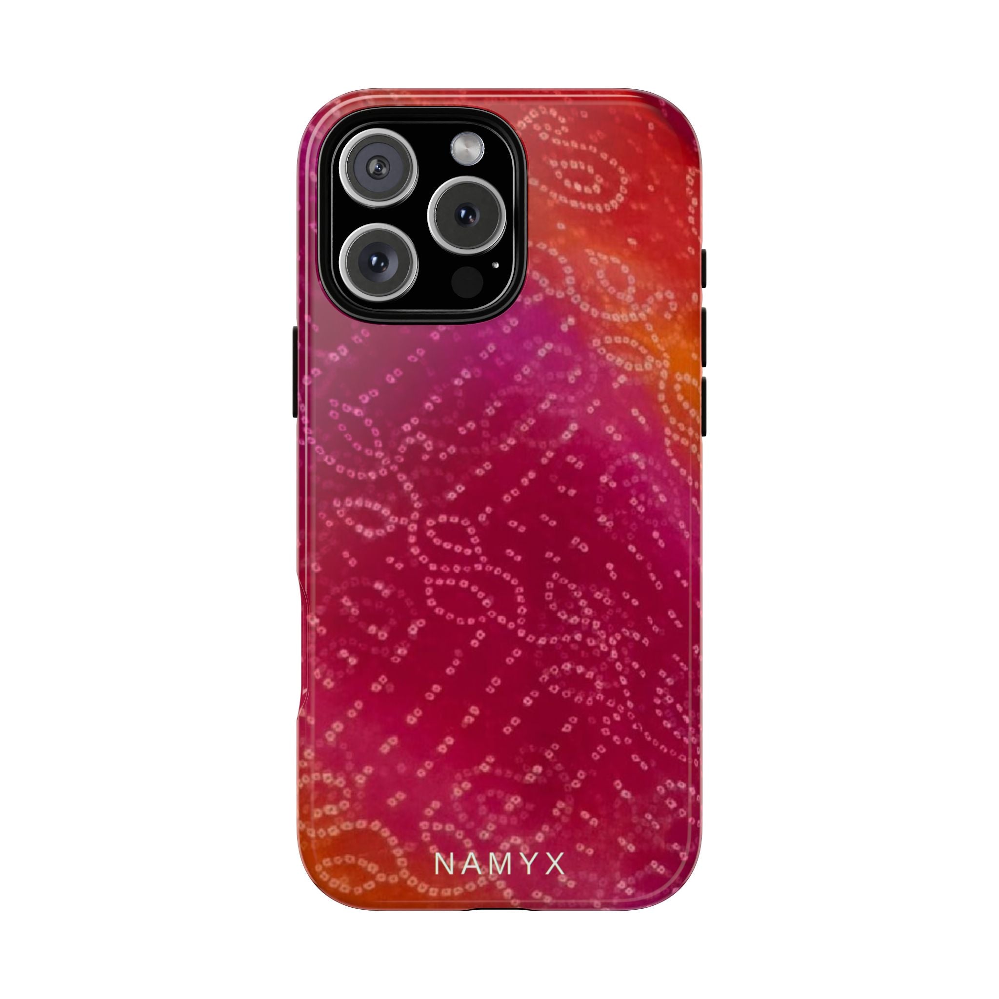 Floral Bandana Tough Case — Protective Phone Case with Pink Orange Paisley Design