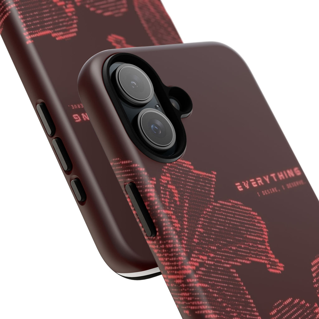 Floral Tough Phone Case — 'Everything' Burgundy Protective Cover