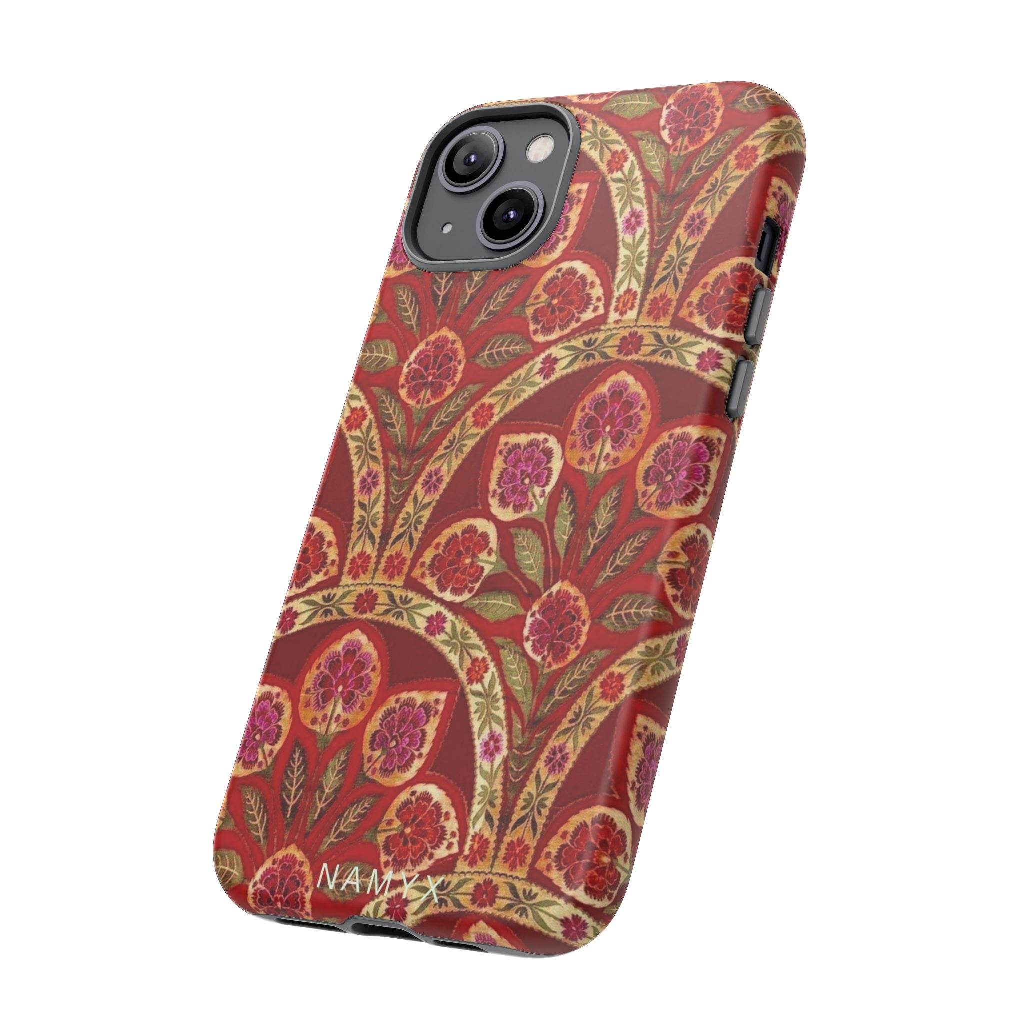 Floral Paisley Tough Phone Case — Red Gold Vintage Pattern