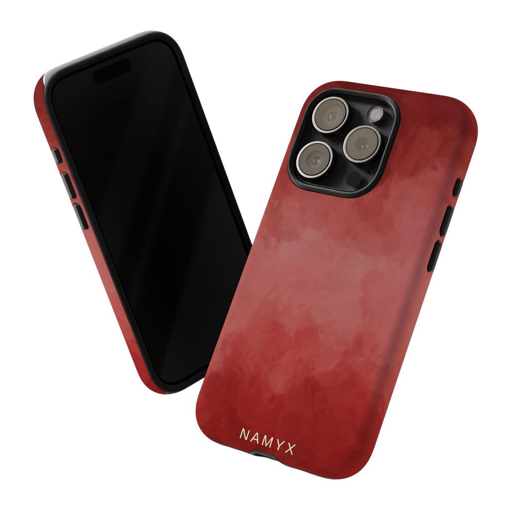 Red Watercolor Tough Phone Case — Durable Protective iPhone Cover