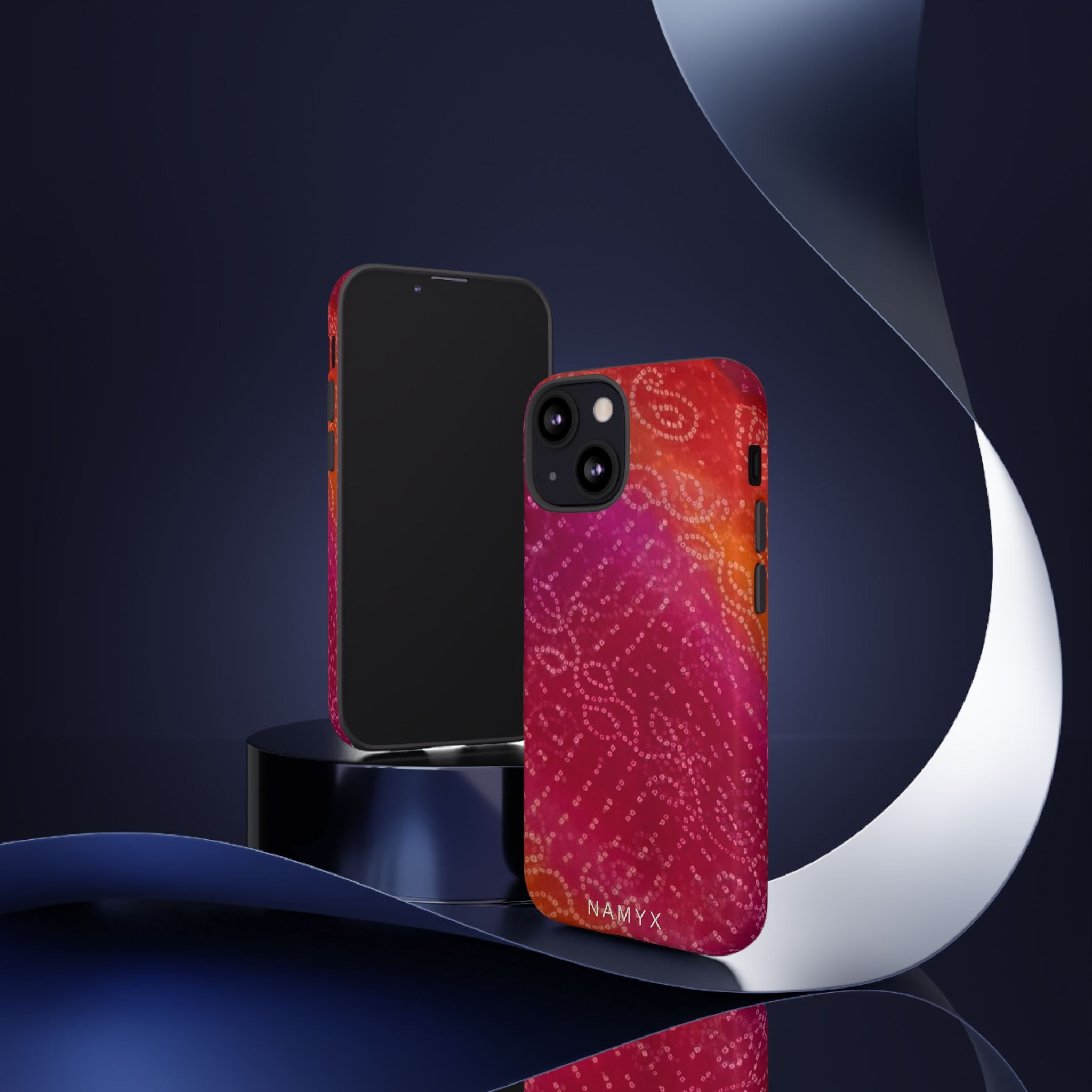 Floral Bandana Tough Case — Protective Phone Case with Pink Orange Paisley Design
