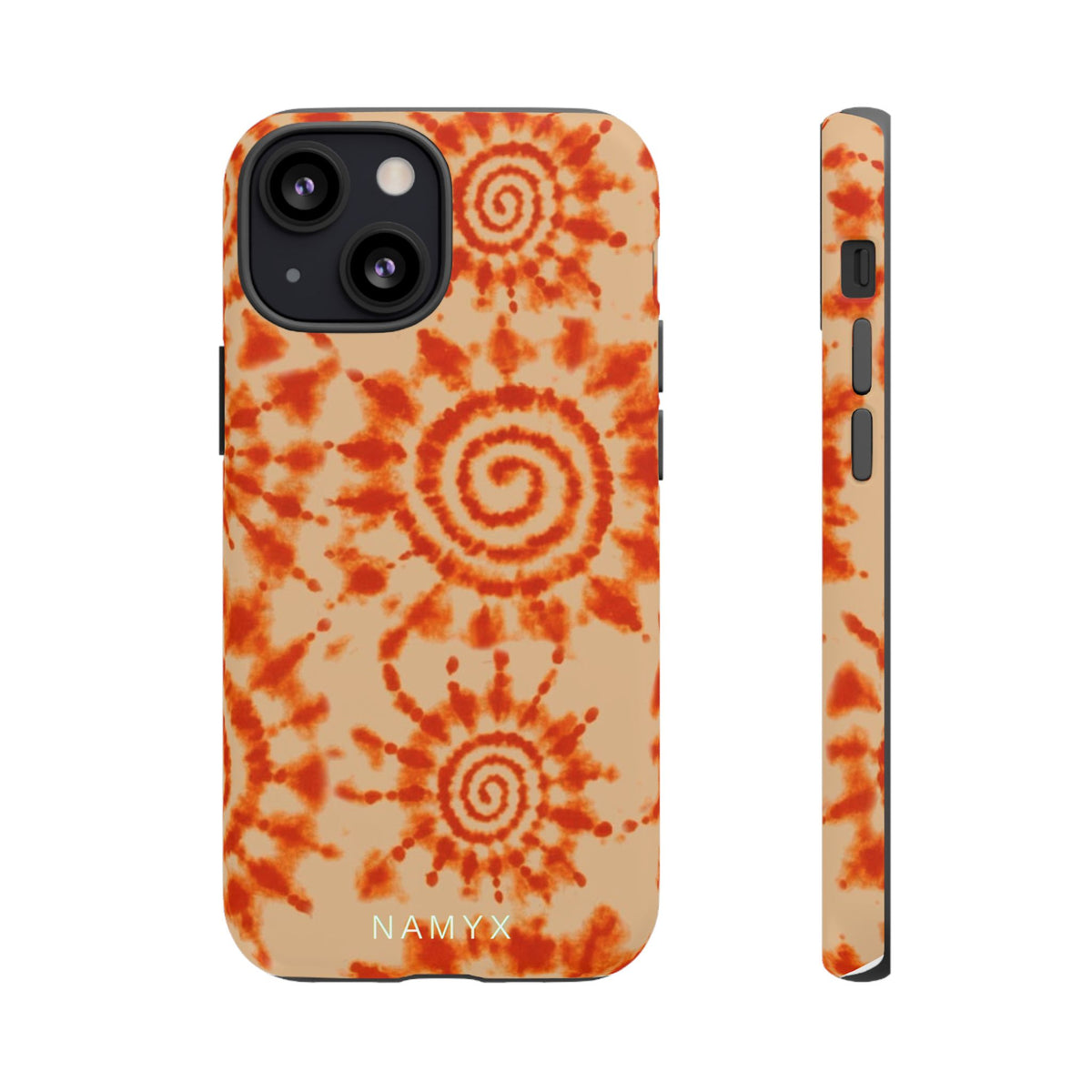 Tie-Dye Spiral Tough Phone Case — Orange Retro Protective Case