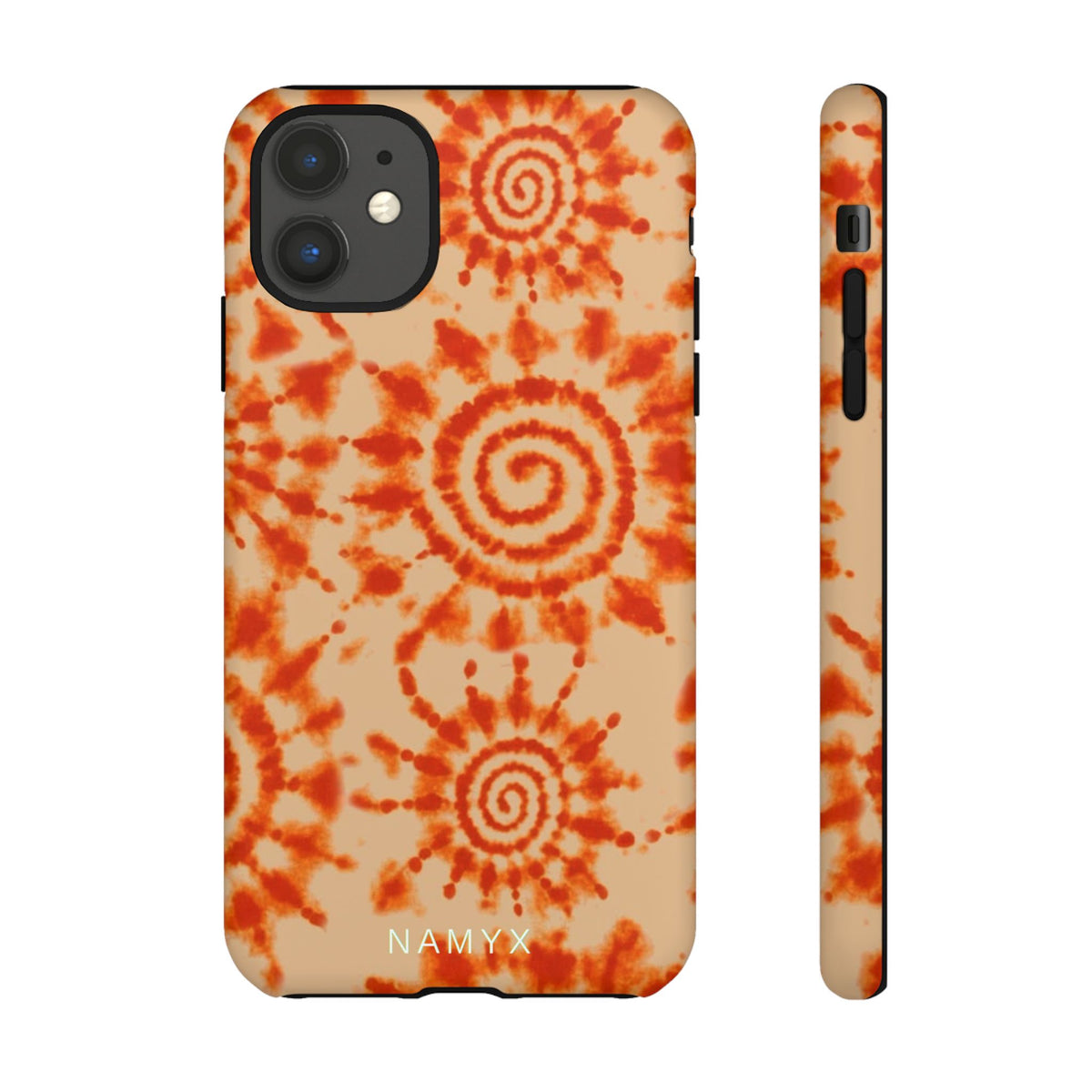 Tie-Dye Spiral Tough Phone Case — Orange Retro Protective Case