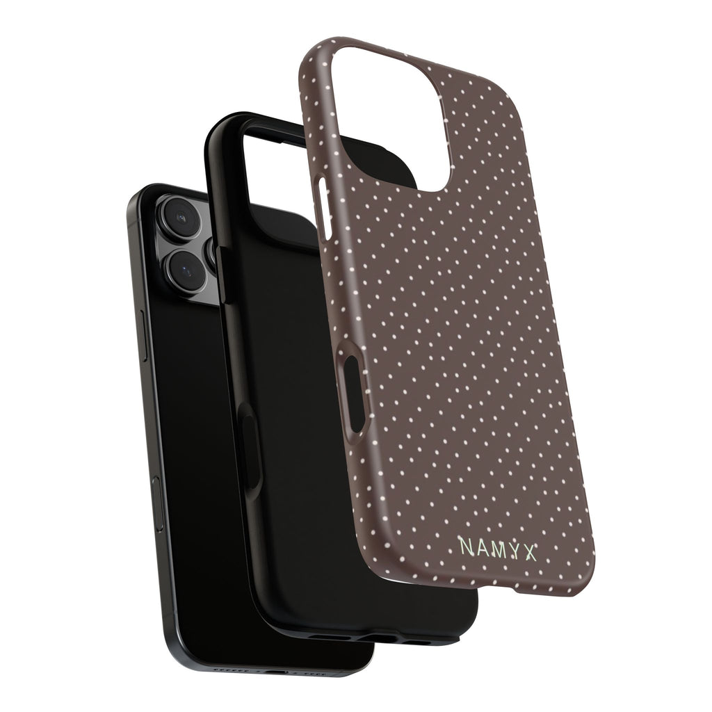 Brown Polka Dot Tough Phone Case - Slim Protective iPhone Cover