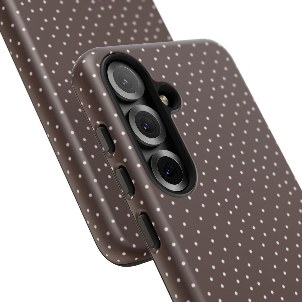Brown Polka Dot Tough Phone Case - Slim Protective iPhone Cover