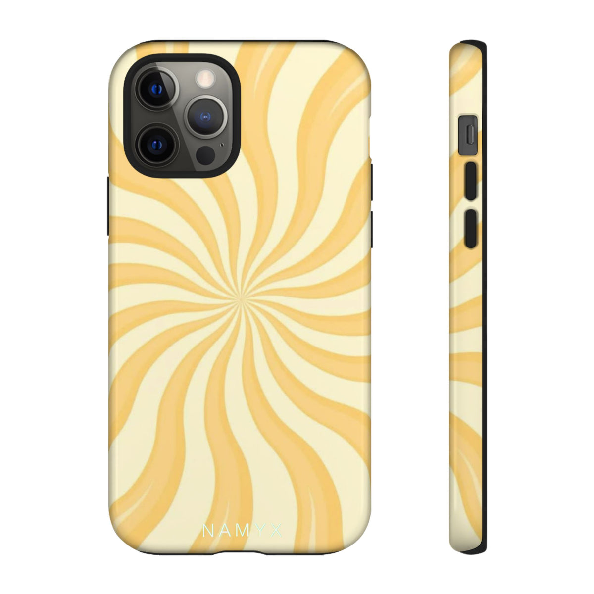Phone Case — Retro Yellow Swirl Tough Protective Cover