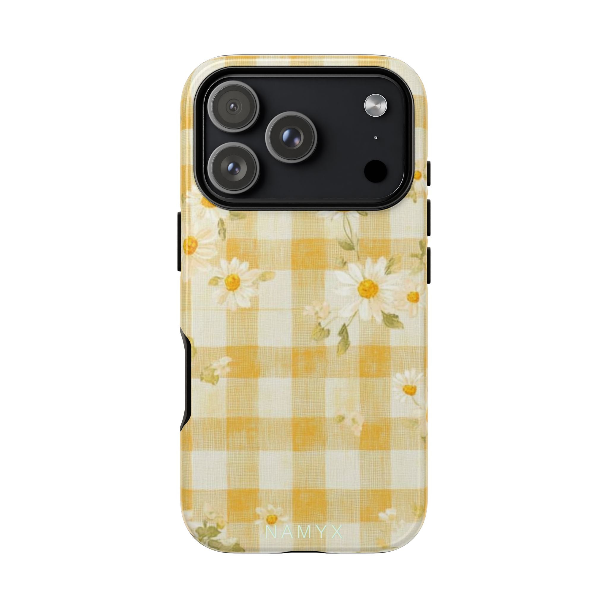 Daisy Gingham Tough Phone Case — Yellow Floral Protective Cover