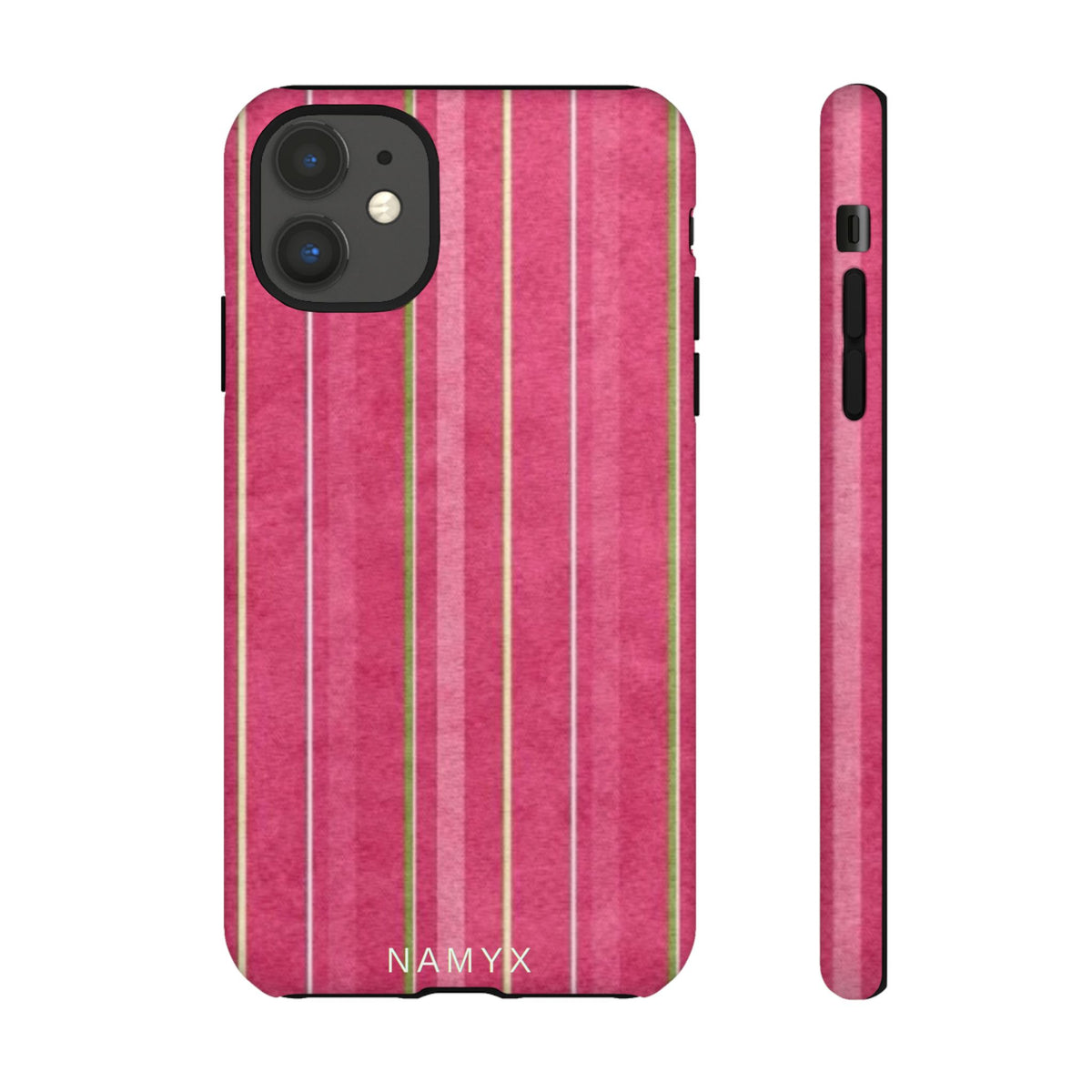 Pink Vertical Stripe Tough Phone Case — Durable Protective iPhone Cover with Subtle Vintage Stripes