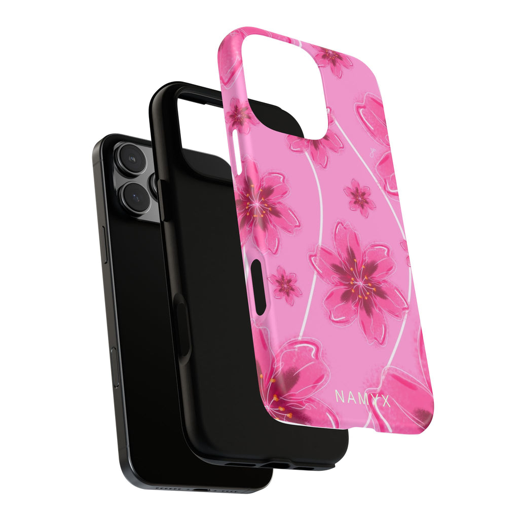 Pink Cherry Blossom Tough Phone Case — Floral Protective Cover