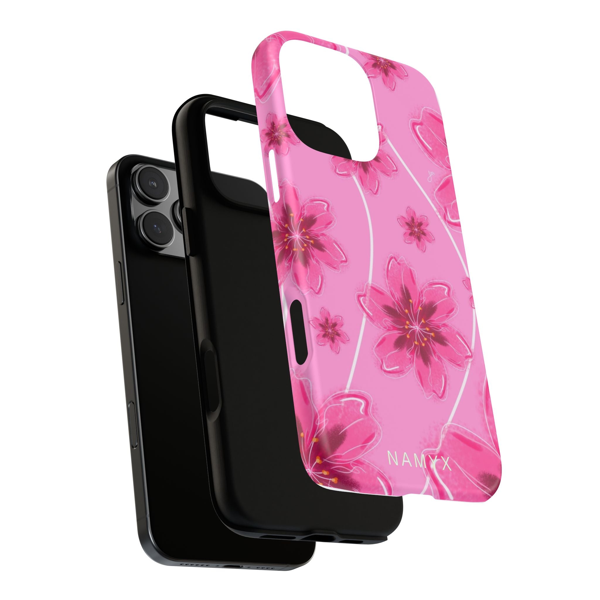 Pink Cherry Blossom Tough Phone Case — Floral Protective Cover
