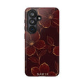Floral Tough Case — Dark Red Botanical Phone Case