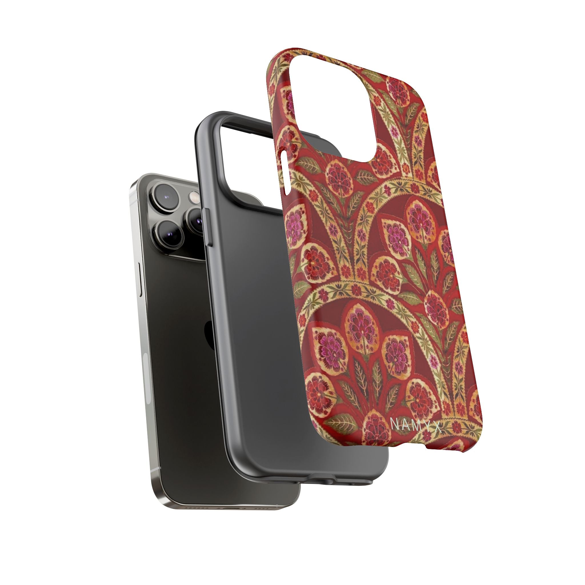 Floral Paisley Tough Phone Case — Red Gold Vintage Pattern